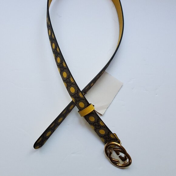 NWT Gucci interlocking GG polka-dots GG print belt - size 80-32 - Picture 3 of 10